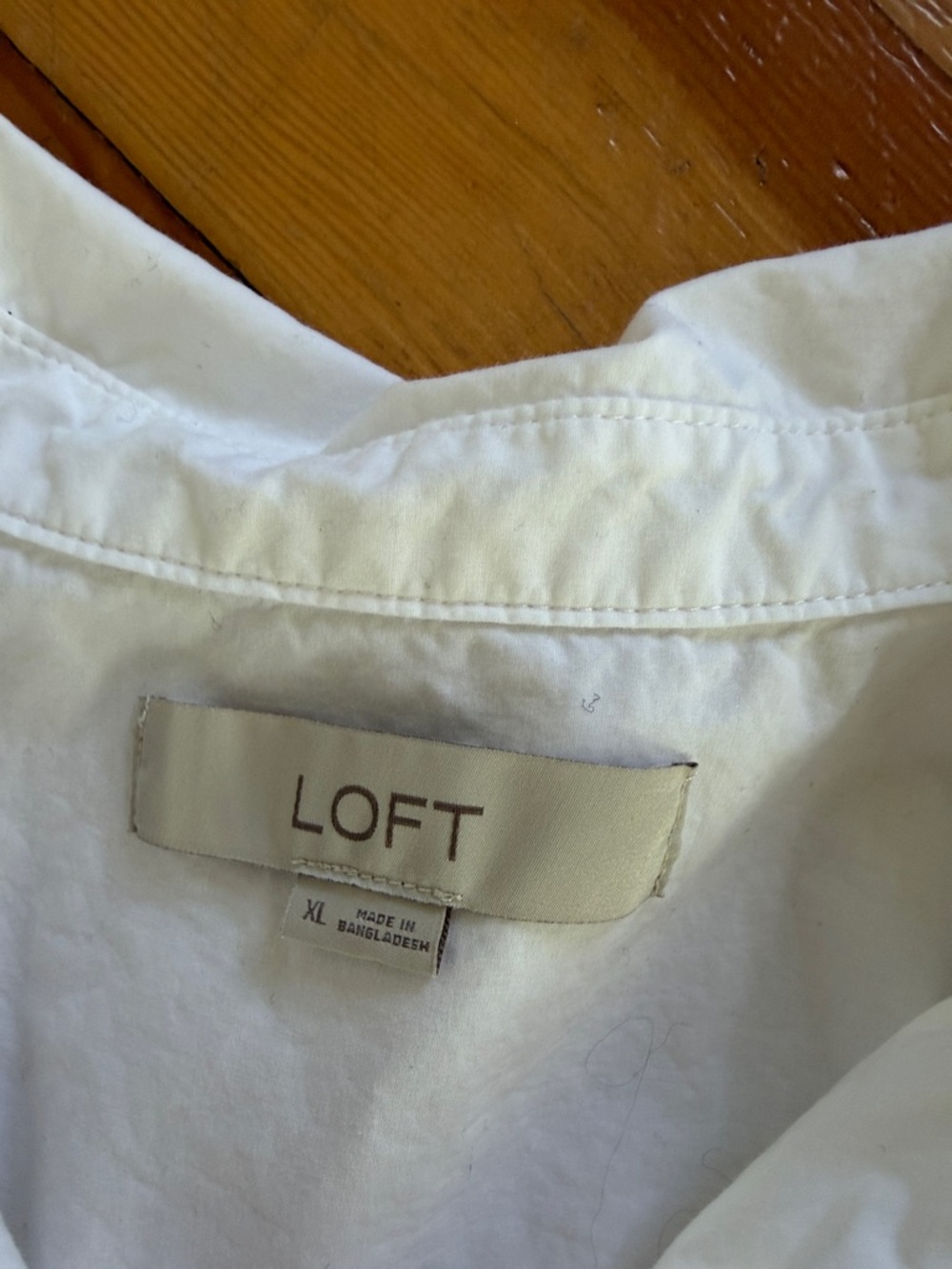 Loft Long Sleeve Button Down White Boxy Shirt XL - Picture 2 of 6